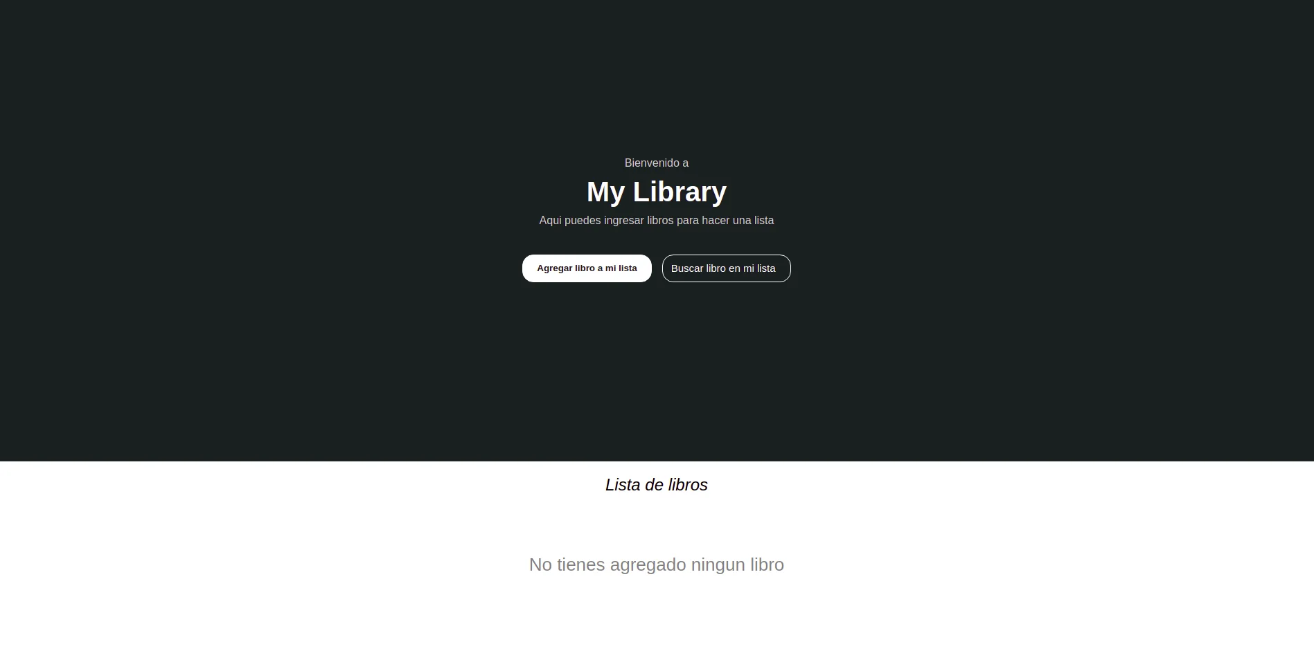 vista previa de una biblioteca personal projecto web