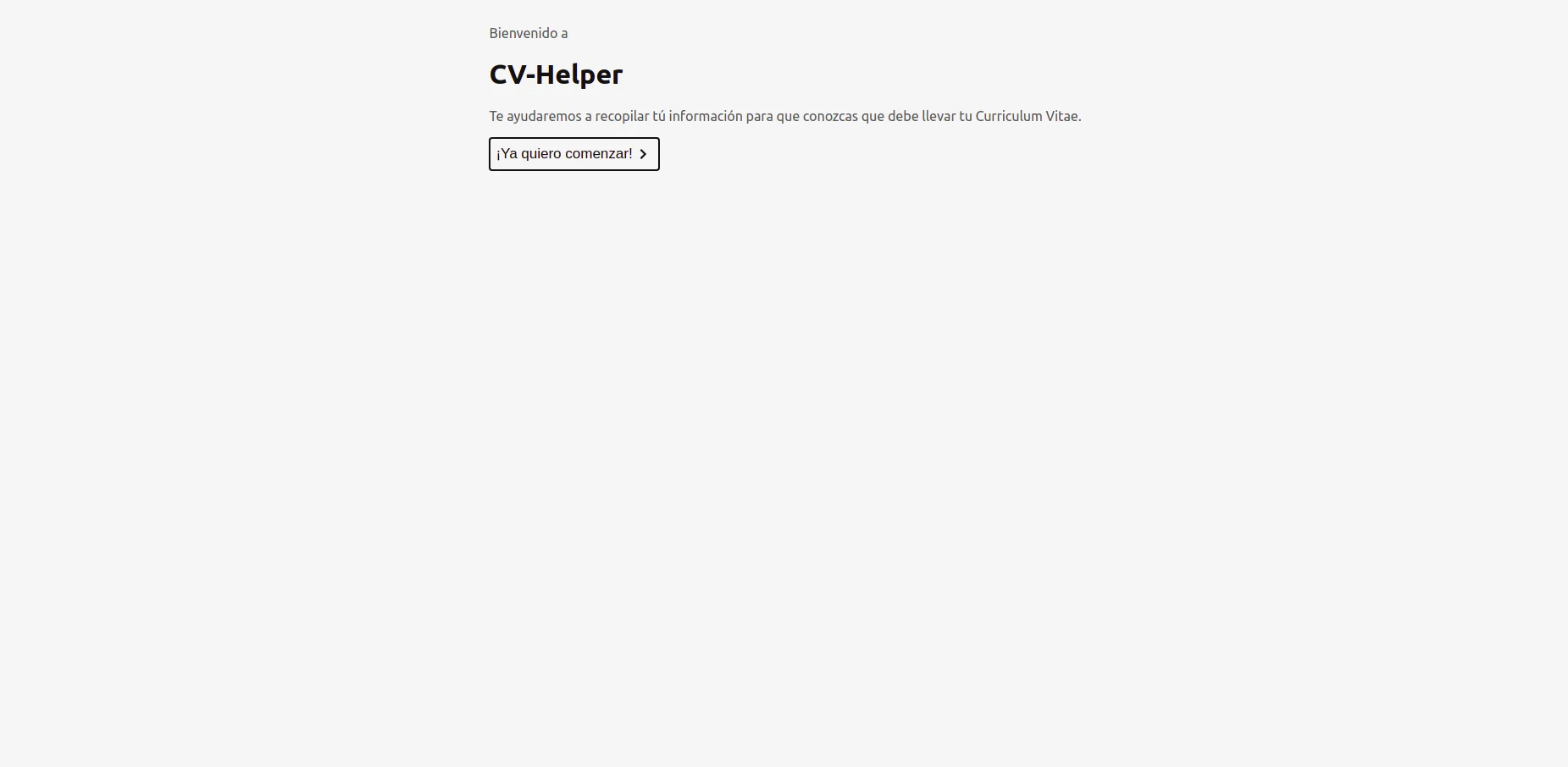 vista previa de cv-helper projecto web